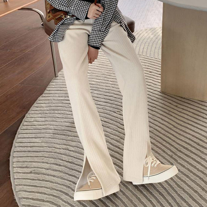 Pregnant women's pants and fall wear spring and autumn fashion with Chenier open wide leg trousers