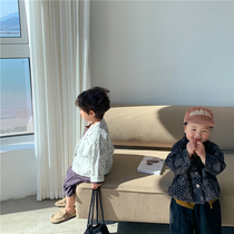 Boy 2022 spring autumn new cotton linen shorts suit jacket woman baby son retro style cardio-style blouse jacket