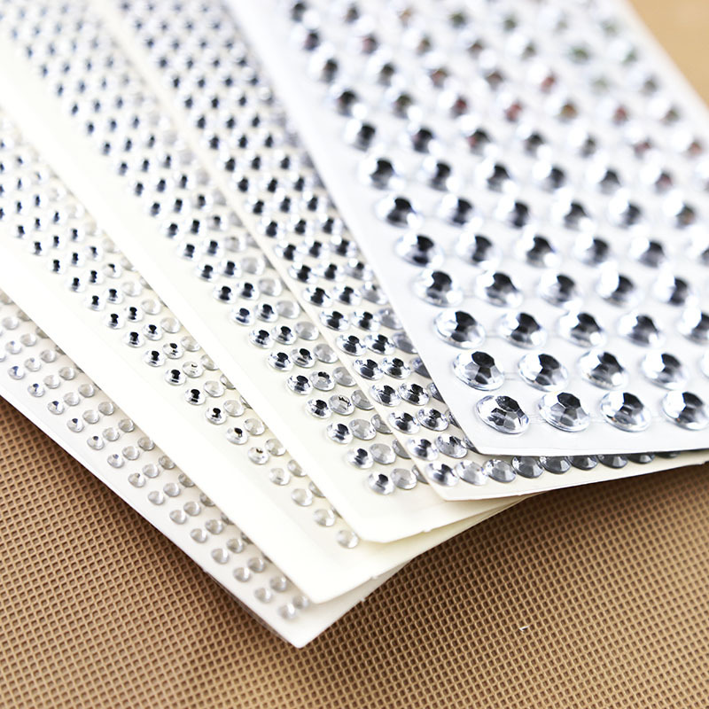 345610mm White Colorful Crystal Diamond Stickers for Children's Performance Decoration Face Stickers Handmade DIY Creative Stickers