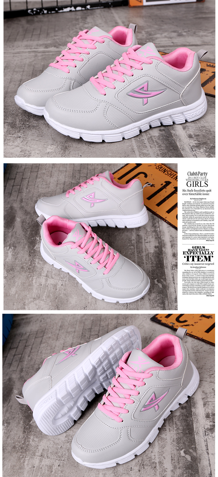 Giày thể thao mùa thu mới tăng giày bình thường giày sneaker nữ trắng