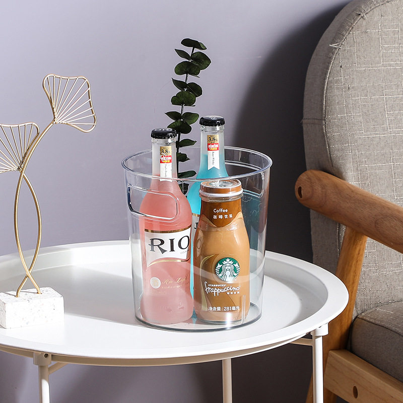 Transparent household trash bin containing basket Ice bucket Red handbag PET containing bucket