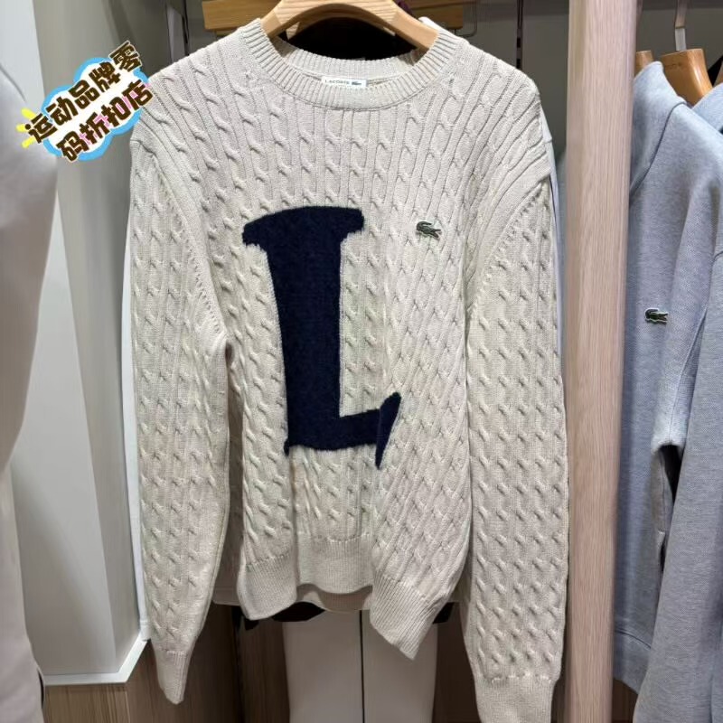 Lacoste French Crocodile 2026 Autumn New Men's Casual Cable-Knit Crew Neck Sweater Ah8590 Lacoste French Crocodile 2026 Autumn New Men's Casual Cable-Knit Crew Neck Sweater Ah8590