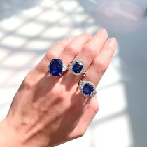 Sri Lanka non-burnt artificial cultivation Royal sapphire ring necklace 18K cornflower bracelet jewelry customization