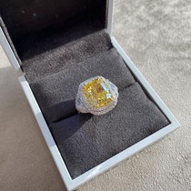 Ascheredean artificial yellow diamond ring female 18K gold color diamond earrings earrings stud earrings bracelet customization