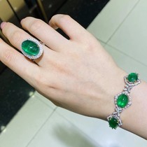 Oil-free Colombian Mizo Artificial Cultivation Plain Emerald Ring Wharton 18K Gold Jewelry Bracelet Customized