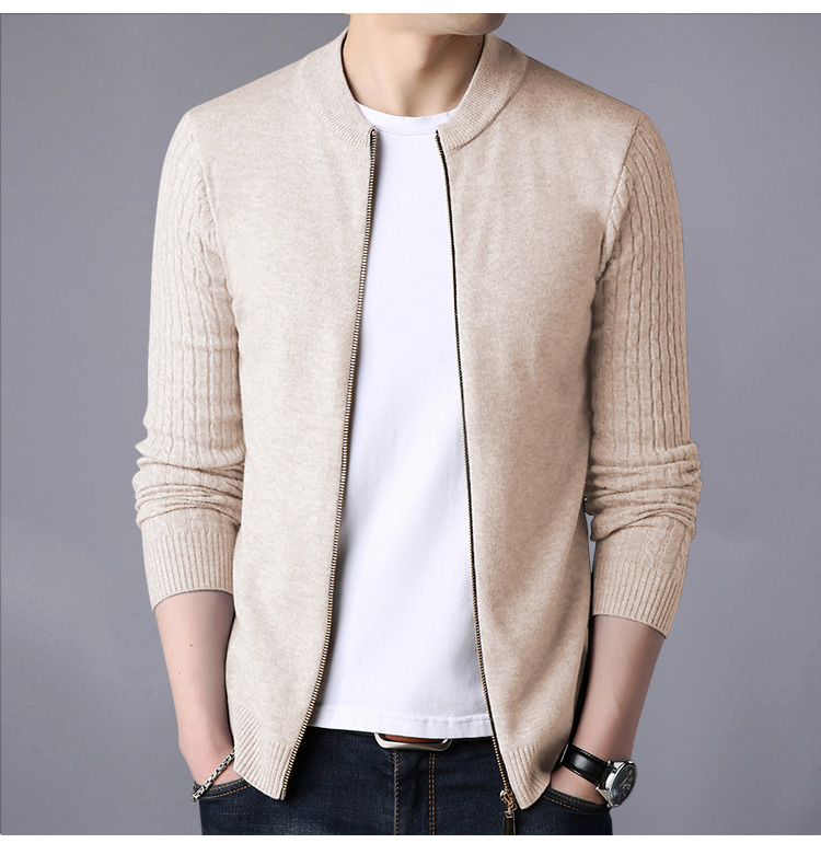 New knit cardigan nam thanh niên mùa xuân và mùa thu Hàn Quốc phiên bản của dây kéo áo len bên ngoài dòng áo Slim mỏng đẹp trai nam áo khoác