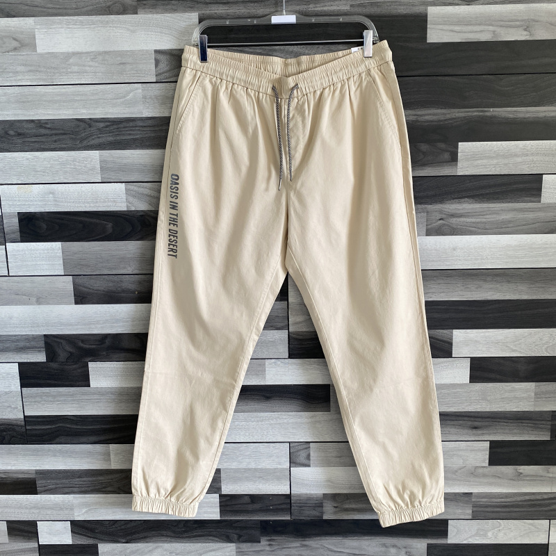 Size 35, 36 Genuine American Men's Summer Cropped Jogging Pants, Lightweight, Quick-Drying, Sweat-Wicking, Simple Drawstring Casual Pants Size 35, 36 Genuine American Men's Summer Cropped Jogging Pants, Lightweight, Quick-Drying, Sweat-Wicking, Simple Drawstring Casual Pants