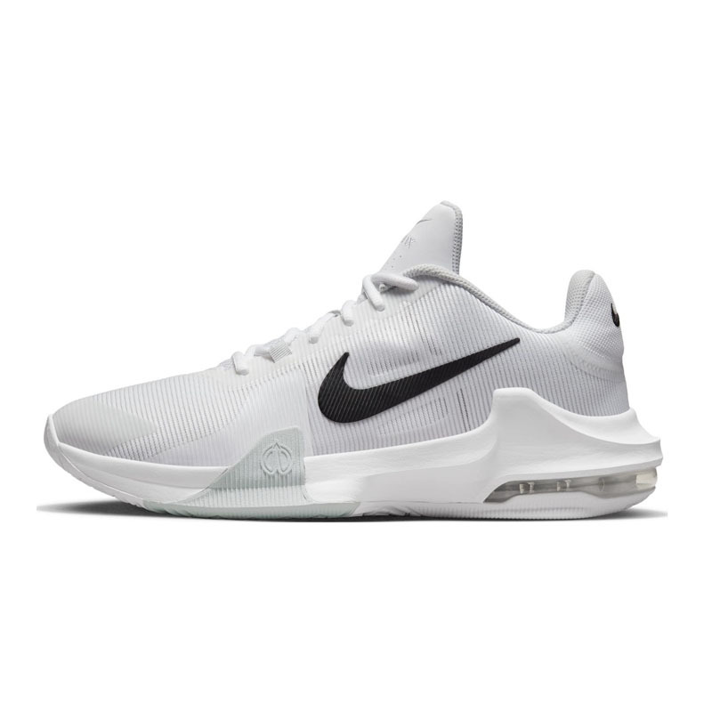 Nike Air Max Impact 4 White and Black Mid-Top Basketball Shoes Men's Model Dm1124-100