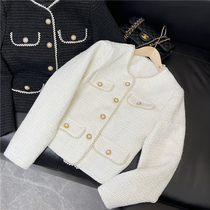 High-value Plaid small fragrant Wind ~ heavy recommended early autumn new single-breasted short wool jacket women