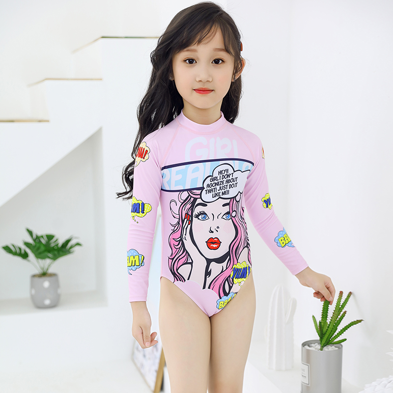 Jellyfish Children 2022 speed dry diving suit girls CUHK child cute baby sunscreen even body swimsuit