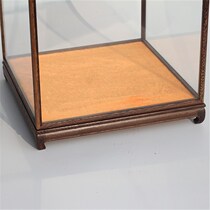 Redwood glass cover pendulum dust cover Buddha statue cover chicken fin wood glass display box 40254030 can be customized