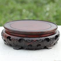 Red acid branch red sandalwood base Purple sand pot decoration base Buddha Statue Ruyi round red acid branch red sandalwood base