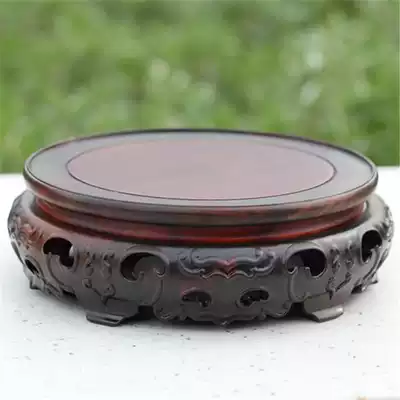 Red sour branches red sandalwood base purple clay pot ornaments base Buddha statue Ruyi round red sour branches red sandalwood base