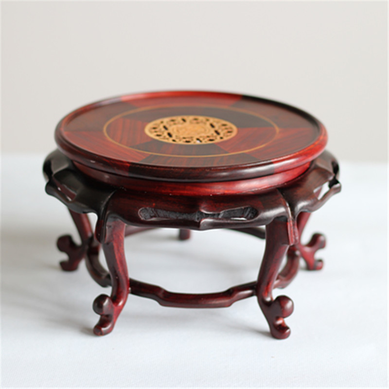 What annatto red acid flowers red sandalwood vase, the teapot furnishing articles an egg - shaped miniascape of base frame high base