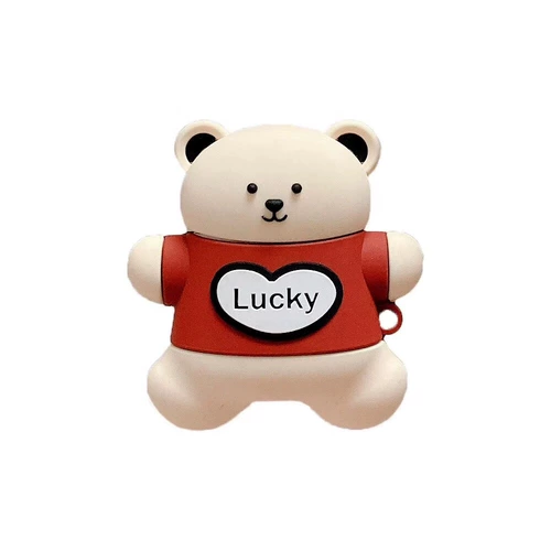 Apple, защитный чехол, беспроводные наушники, силиконовая мультяшная коробка с зарядкой, с медвежатами, bluetooth