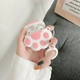 [AirPods1/2 Общая защитная крышка] Розовый белый трехмерный кот
