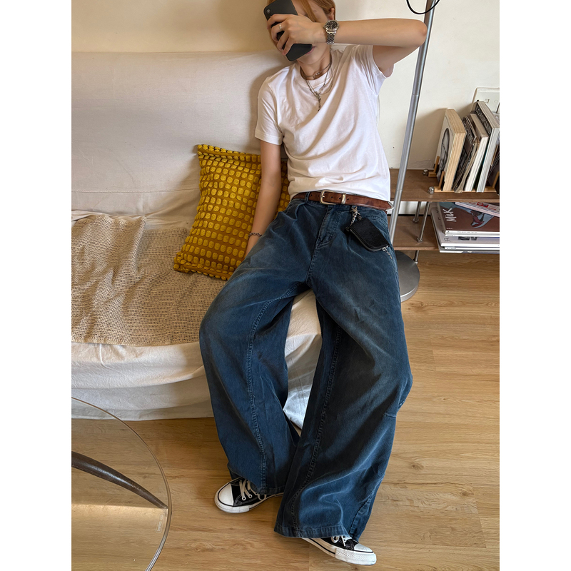 Lower Layer Base [Spring/Summer Corduroy] Vintage Distressed Washed Breathable Pure Cotton A-Line Atmospheric Casual Long Pants