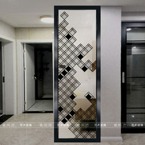 Home decoration art tempered Changhong glass partition screen Living room entrance frosted painted double jane European background wall