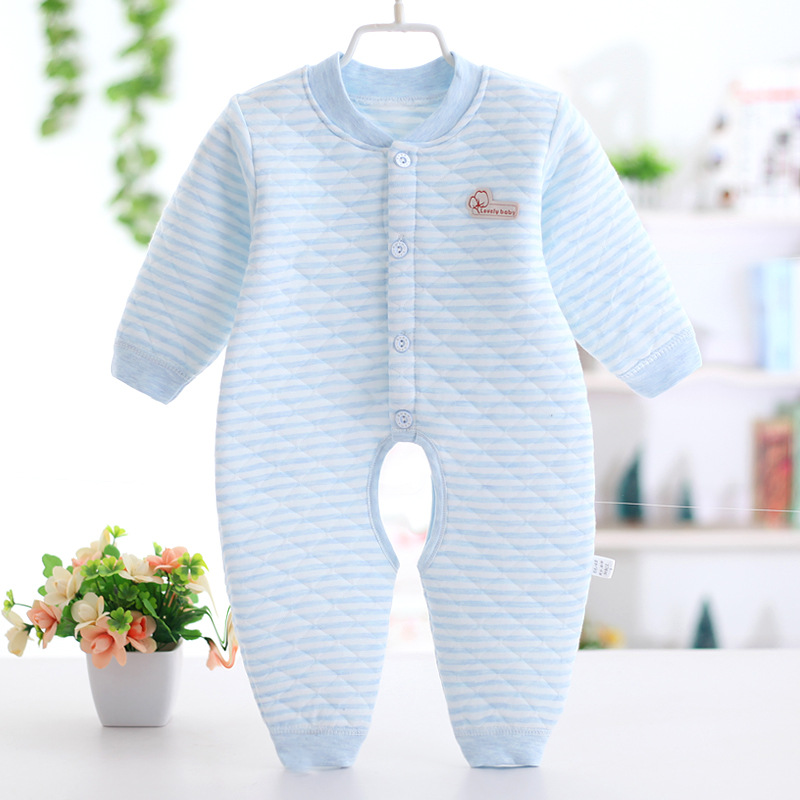 Quần áo trẻ em Xiêm sơ sinh romper mùa xuân và mùa thu cotton nhồi bông 0 quần áo trẻ em mùa thu và mùa đông 3 ấm 6 tháng 12 bộ body cho bé