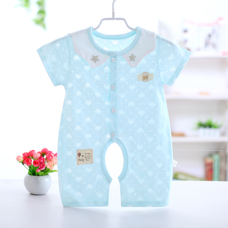 Bé Xiêm quần áo mùa hè sơ sinh 3 tháng 0 phần mỏng 6 ngắn tay nam giới và phụ nữ bé sơ sinh cotton điều hòa không khí phù hợp với bodysuit