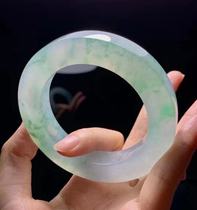 Myanmar jewelry a goods Yunnan natural jade raw stone Jade wool high ice species floating green bracelet Semi-ming material custom