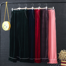 Paja pants sweaters autumn and winter thicken home pants loose and large-yard living pants can go out of gold velvet broad legs