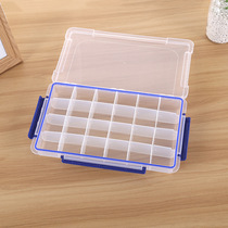 Thickened large 3-button 24-grid insurance parts box screw removable cover to receive transparent hardware tool component box