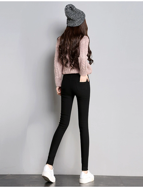 Quần legging đen nữ mặc mùa xuân hè 2019 phiên bản mới của Hàn Quốc có cạp cao là quần skinny và bó sát. - Quần tây thường