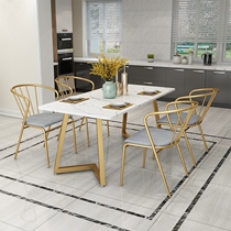 Restaurant commercial hotel dessert coffee milk tea table dining table dining chair table and chair snow mountain White Rock plate iron assembly set