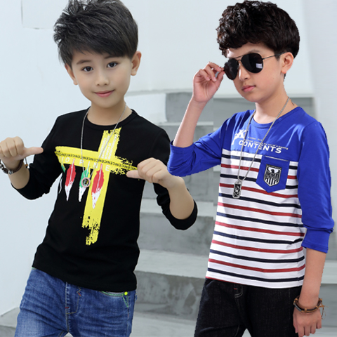 2022 new boys' long-sleeved T-shirts children's autumn bottoming shirts big children's T-shirts children's boys spring and autumn tops 5