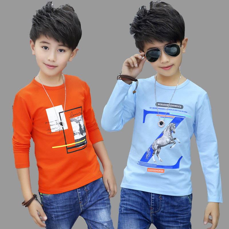 Boy long sleeve T-shirt 2022 new autumn loaded with undershirt children CUHK Tong pure cotton blouse kid Spring and autumn T-shirt 9