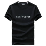 Septwolves, Tide, мужская летняя трендовая футболка с коротким рукавом с круглым воротником