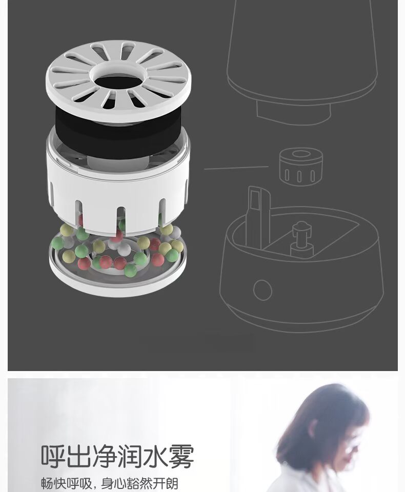 Gấu máy làm ẩm nhà câm phòng ngủ người phụ nữ mang thai bé máy lạnh phòng máy lọc nhỏ phun hương liệu - Máy giữ ẩm máy tạo độ ẩm ion
