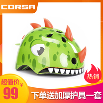 CORSA Coolsa Cartoon Children Riding Helmet Children Roller Skating Roller Skate Skate Helmet Set