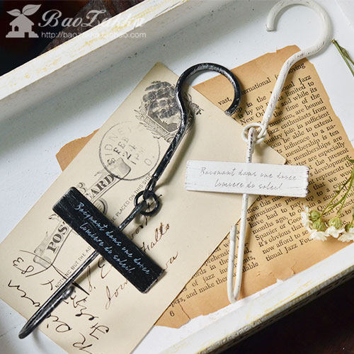 Hand made iron retro Gussen Ensemble Decoration Hook Kitchen Garden Decoration Multi-Meat Flower Ring Free of nail S hook Double head hook