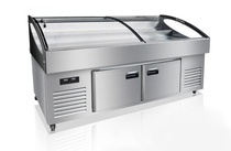 Wire Ice Refrigerated Frozen Display Case Stainless Steel Seafood Cabinet Triple Ice Table Display Cabinet Horizontal Preservation Cabinet Triple Order