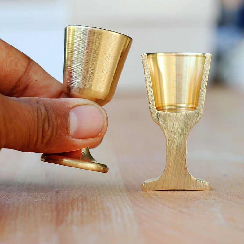 Pure copper extra-thick Maotai Town 10ML liquor Buddha cup small wine cup a cup tribute cup wine set wine cup tribute Buddha wine cup