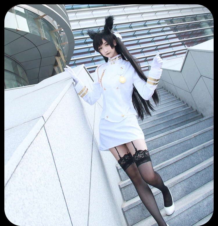 Azur lộ trình trò chơi cosplay trang phục nữ Cao Hùng Atago cos đồng phục nữ tóc giả dao bằng gỗ đầy đủ bộ - Cosplay