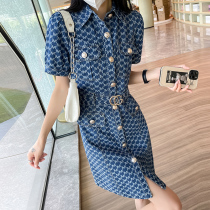Thin overalls denim dress Dress Woman Summer Advanced Sensation 2022 Retro Loose Display Slim Conjoined Mid-Length Dresses
