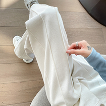 White high waist wide leg jeans Women 2022 Summer slim slim 100 hitch Feel Straight Barrel Tug Pants Tide