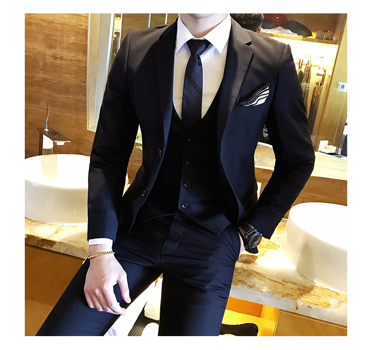 Bộ đồ mới của nam phù hợp với quần áo mỏng phù hợp với chú rể áo vest nam hàn quốc