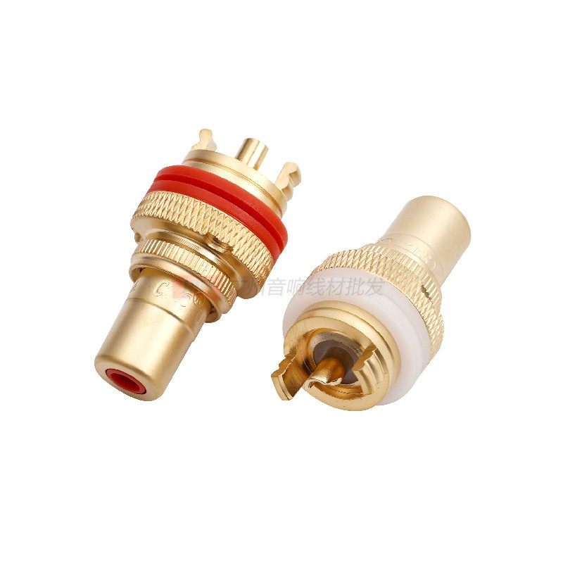 Plated Real Gold RCA Lotus Mother Seat CD Power Amplifier Audio Signal Input Socket