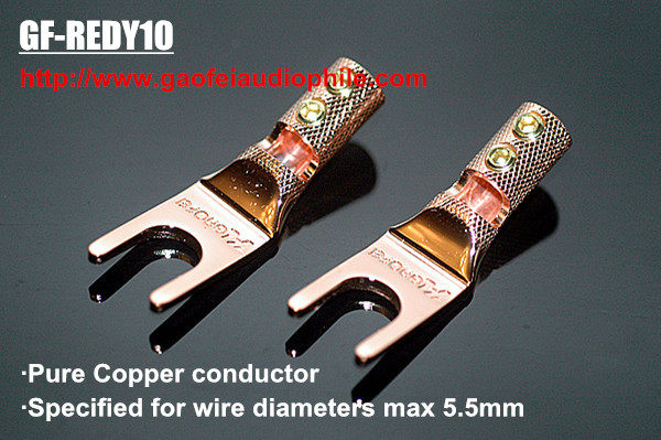 Goofy GF-RED010BY-6N pure copper Y fork speaker wire plug power amplifier connector new