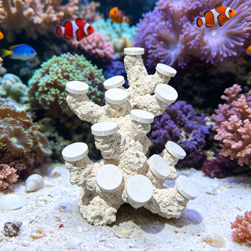 Artificial Live Stone for Marine Aquariums, Skeleton Coral Adhesive Stone, Reef Tank Landscaping Stone, Hard Coral Base