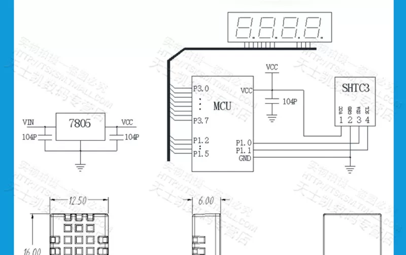 Mô-đun cảm biến nhiệt độ và độ ẩm DHT11 DHT22 SHT30/SHT3031 AM2302 đầu dò chuyển đổi kỹ thuật số