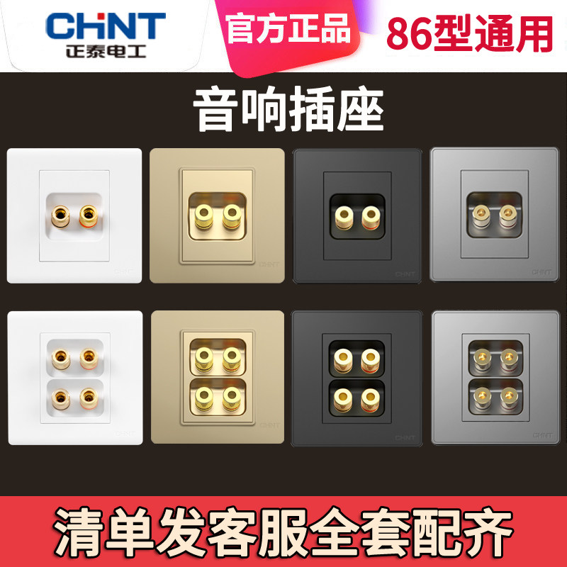Zhengtai 86 Type Sound Socket Panel Concealed Sound Power Socket Sound Socket socket Two-wire socket Audio