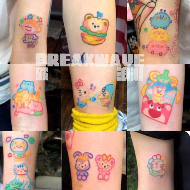 Breaking Wave Tattoo Sticker Cute Kindergarten Cartoon Disney ins Wind Star Dailu Fairy 32 Pictures Set