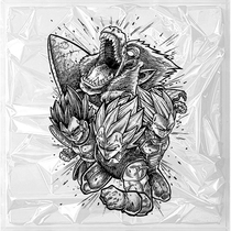 Breaking waves ordinary tattoo stickers Dragon Ball two-dimensional animation ins Wind orangutan animation waterproof and lasting