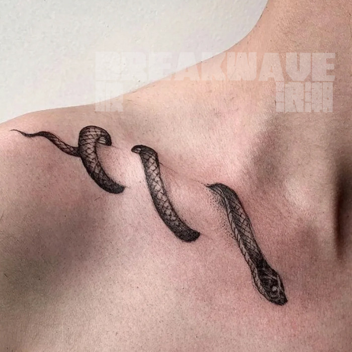 Breaking the wave Ordinary tattoo stickers clavicle sexy snake literary personality ins waterproof slimming aesthetic buy one get one free