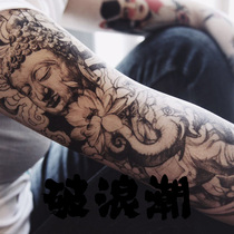 Broken wave tattoo stickers all-inclusive flower arm bag Buddha head Lotus Elephant half a ins street Net red and black oversized men and women
